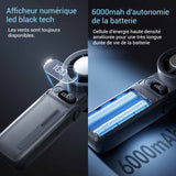 Ventilateur 5,2 x 5,7 x 17,8 cm refroidissement en 3 secondes 199 niveaux affichage numérique LED batterie longue durée pliable