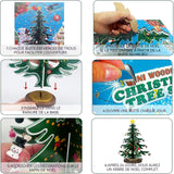 Calendrier de l'avent 2024 2 pcs mini sapin de noël en bois avec 28 ornements cadeaux de noël pour cadeaux enfants decor de noel