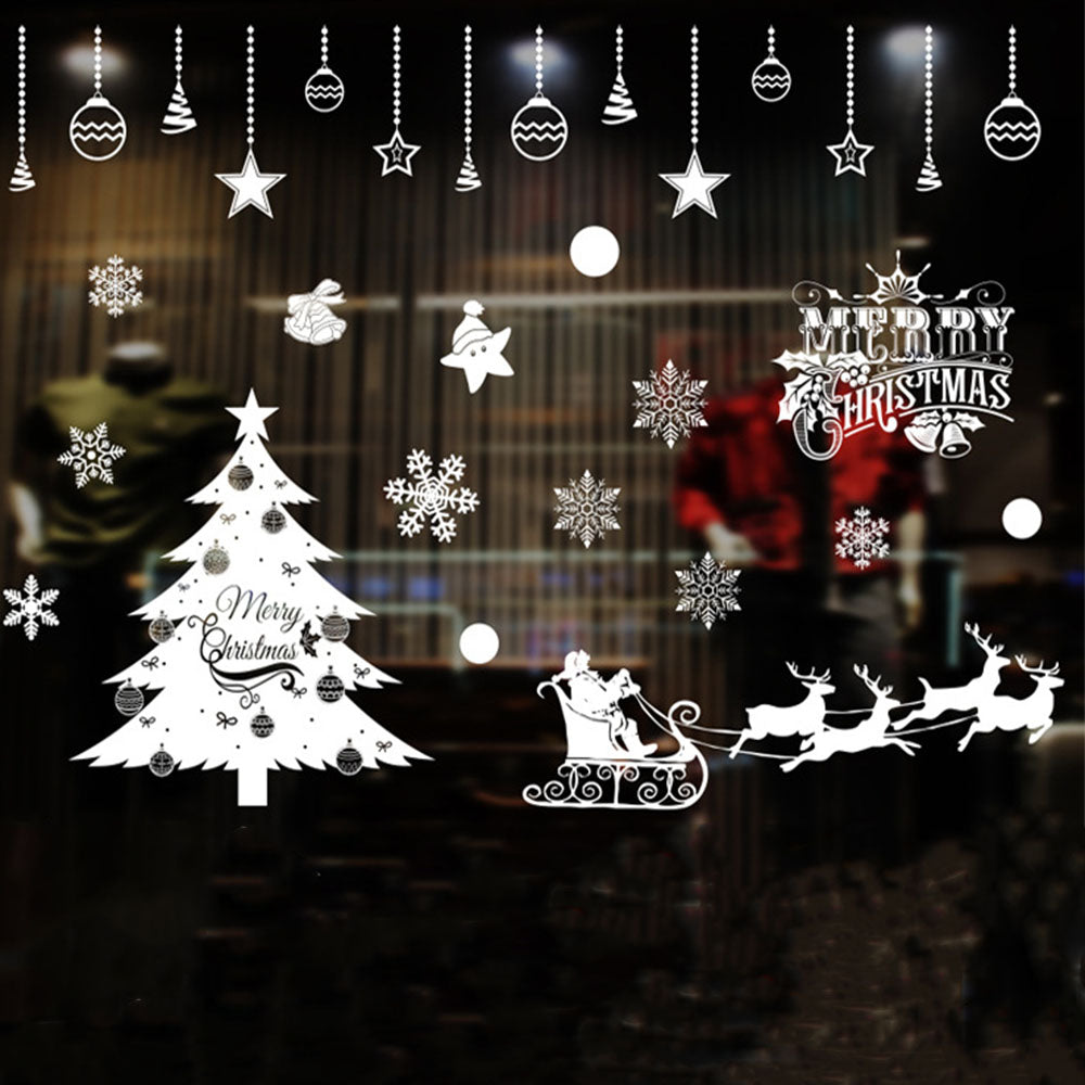Autocollants de Noël  Ensemble de combinaisons  Autocollants Sans trace  Autocollants pour fenêtres de Noël Décorations festives