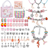 Charms bracelet kit 1 lot de 68 pièces jouet DIY charms kit charm bracelet making kit jouet fille 5 ans ensemble de bracelets exquis
