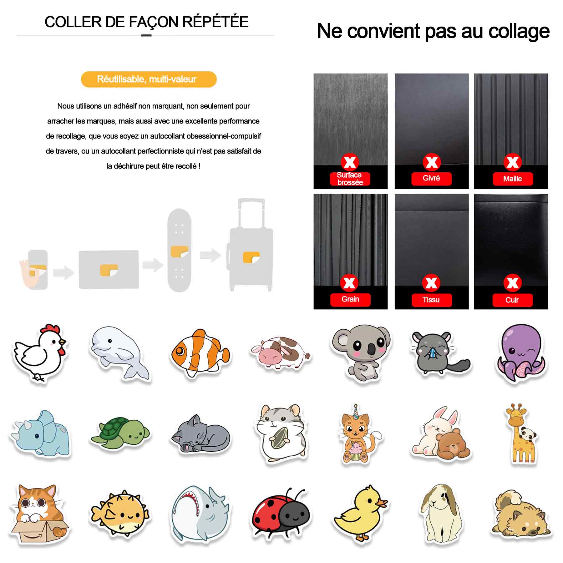 Autocollants 100 feuilles stickers scrapbooking vintage exquis album photo carnet déco autocollants animal sauvage alphabétiques