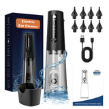 Aspirateur oreille avec 3 modes de mettoyage de portable IPX7 nettoyeur d'oreilles électrique rechargeable pour adultes enfants