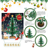 Calendrier de l'avent 2024 2 pcs mini sapin de noël en bois avec 28 ornements cadeaux de noël pour cadeaux enfants decor de noel