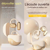 Écouteurs bluetooth conduction sport osseuse sans fil bluetooth 5.3 avec microphone antibruit étanchéité stéréo basses avec écran