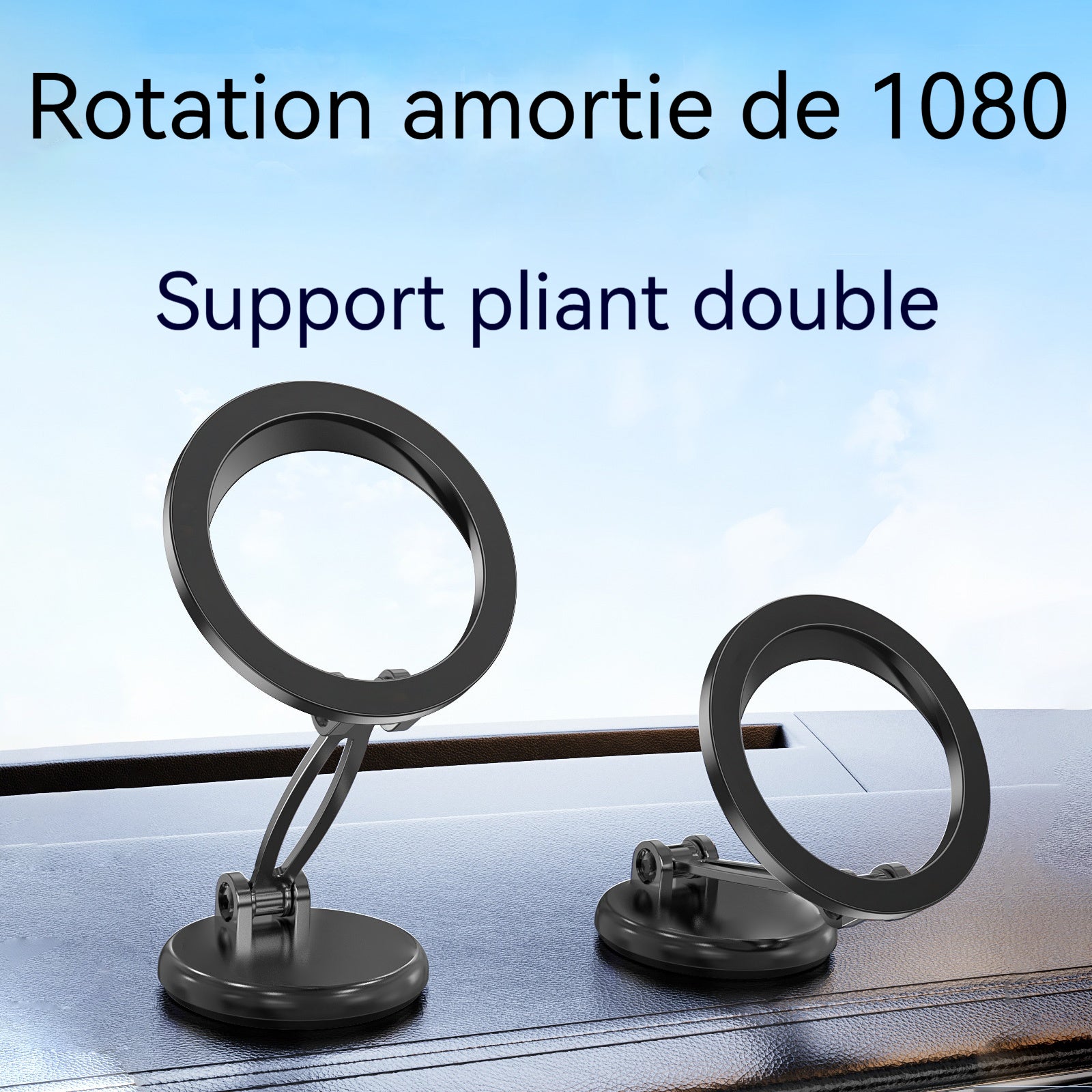 Rotatable car magnetic phone holder 14x5,6cm universelle magnetic car phone holder avec anneau magnétique rotation à 720 degrés