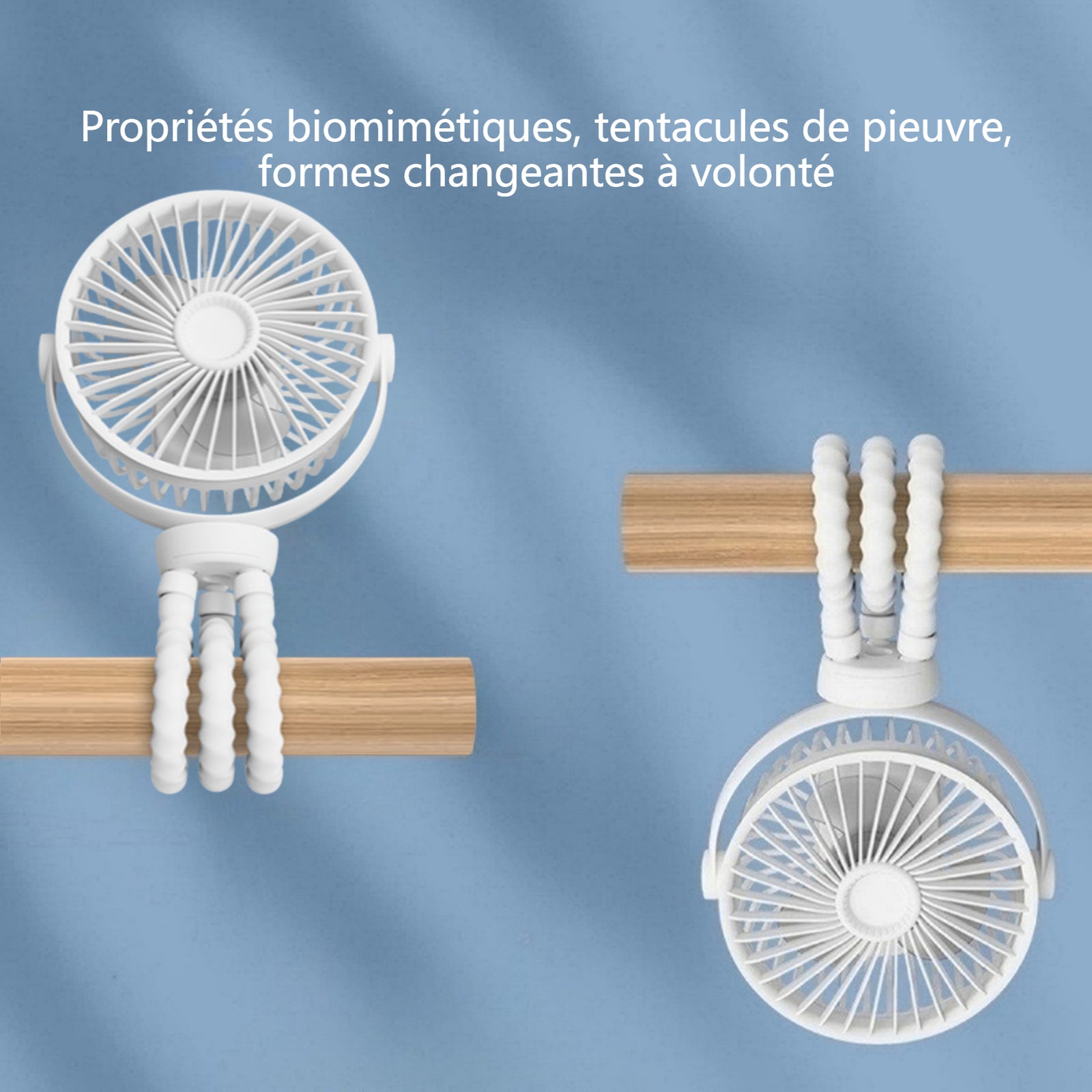Ventilateur octopus de voiture extérieur pour enfants Le ventilateur peut être fixé de manière aléatoire de bureau pliable USB