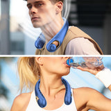 Ventilateur de cou sans pales 4000mah 3800-5800rpm réglable 3 vitesses réglable ventilateur portable éventail de cou silencieux