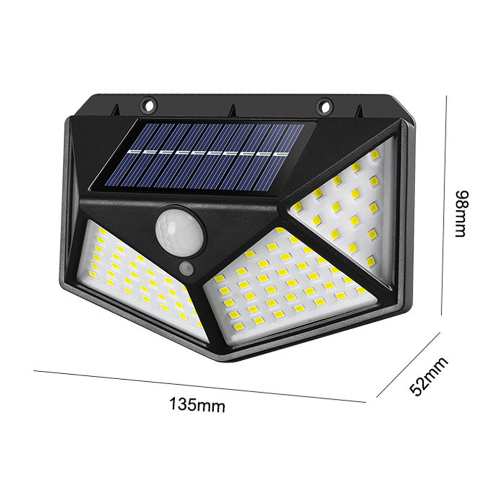 1 pièce 100LED applique murale solaire extérieure capteur de corps humain lumière IP65 étanche extérieure étanche lampadaire cour