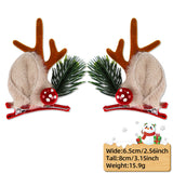 Pince à cheveux en bois de noël, nouvelle collection, décoration de fête, cadeau de noël, pince à oreilles en bois d'élan marron