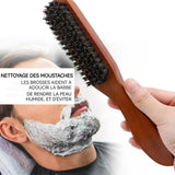 Brosse à barbe en poils de sanglier multifonction brosse à barbe et moustache brosse à cheveux brosse barbe pour cheveux barbe
