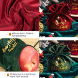 Emballage de noël 1 lot de 4 styles différents sac à pommes créatif en velours de noël décoré de perles et de cloches exquises