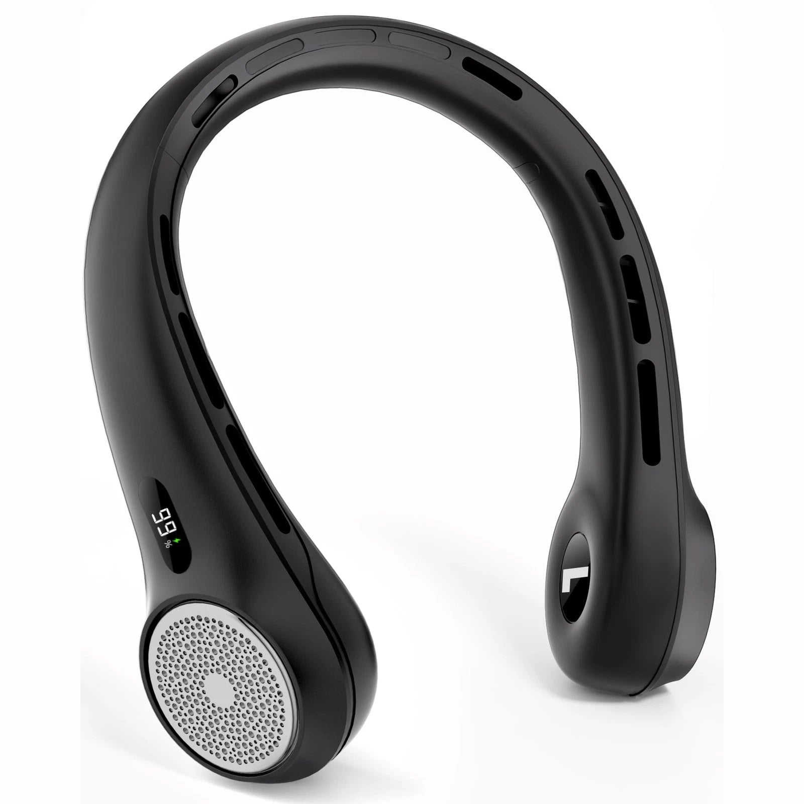 Ventilateur de cou 3600mah 5w 5V/1A avec affichage numérique 3 vitesses réglable éventail de cou ventilateur portable silencieux