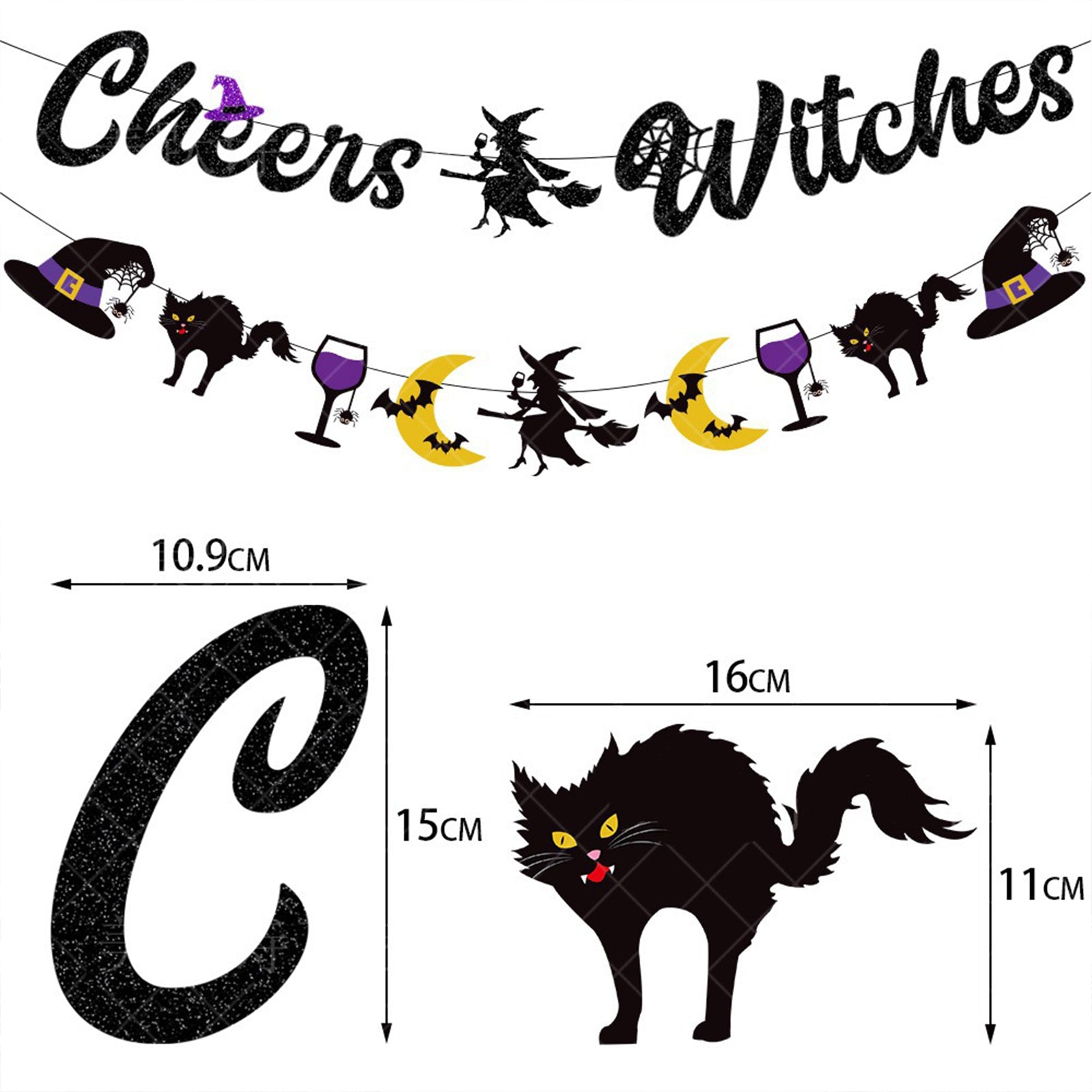 Halloween decoration sorcière fête décoration halloween fête tirer drapeau bannière ensemble araignée boo ballon