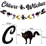 Halloween decoration sorcière fête décoration halloween fête tirer drapeau bannière ensemble araignée boo ballon