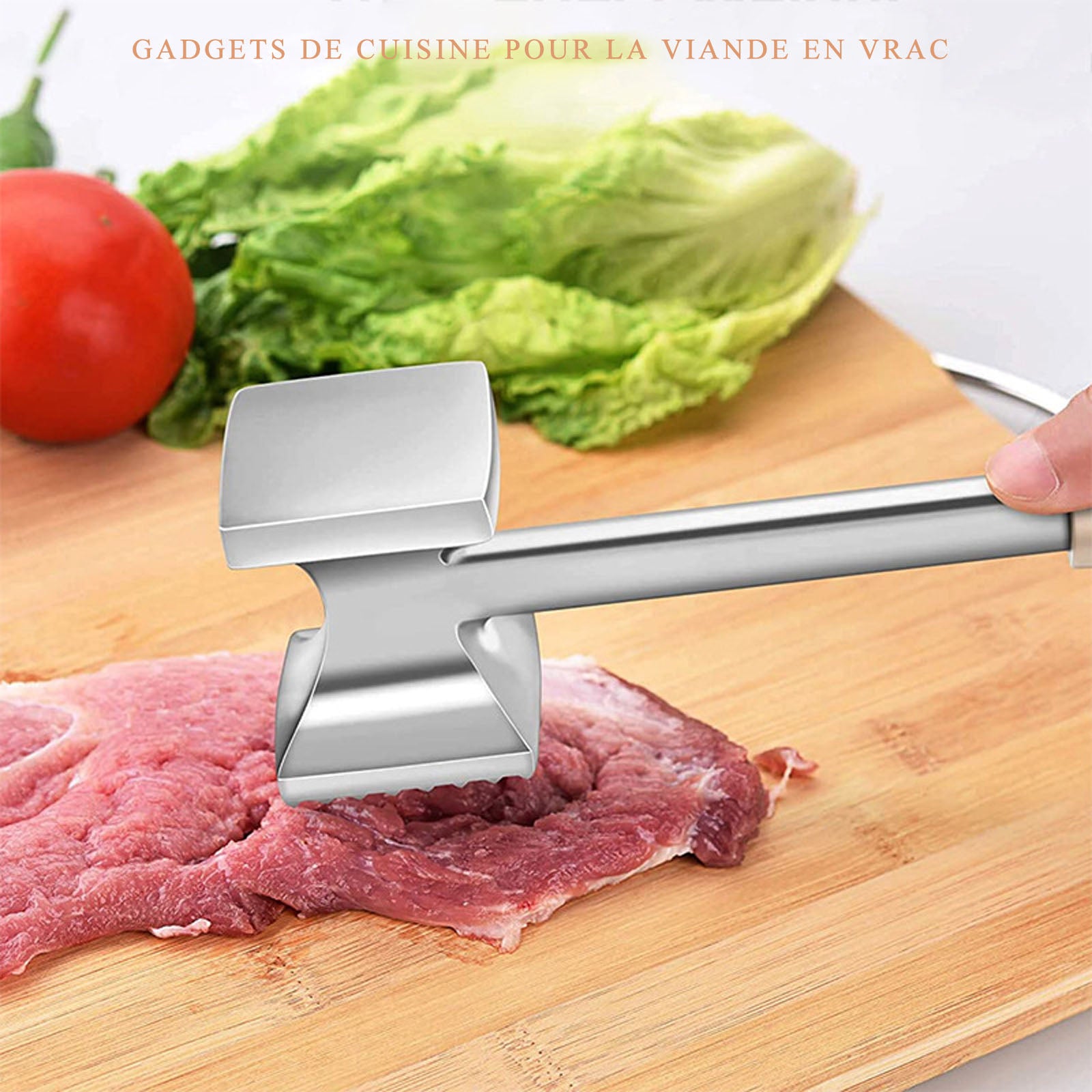 Attendrisseur de viande 2 pcs marteau à viande en aiguille à viande en acier inoxydable marteau à steak attendrisseur à viande