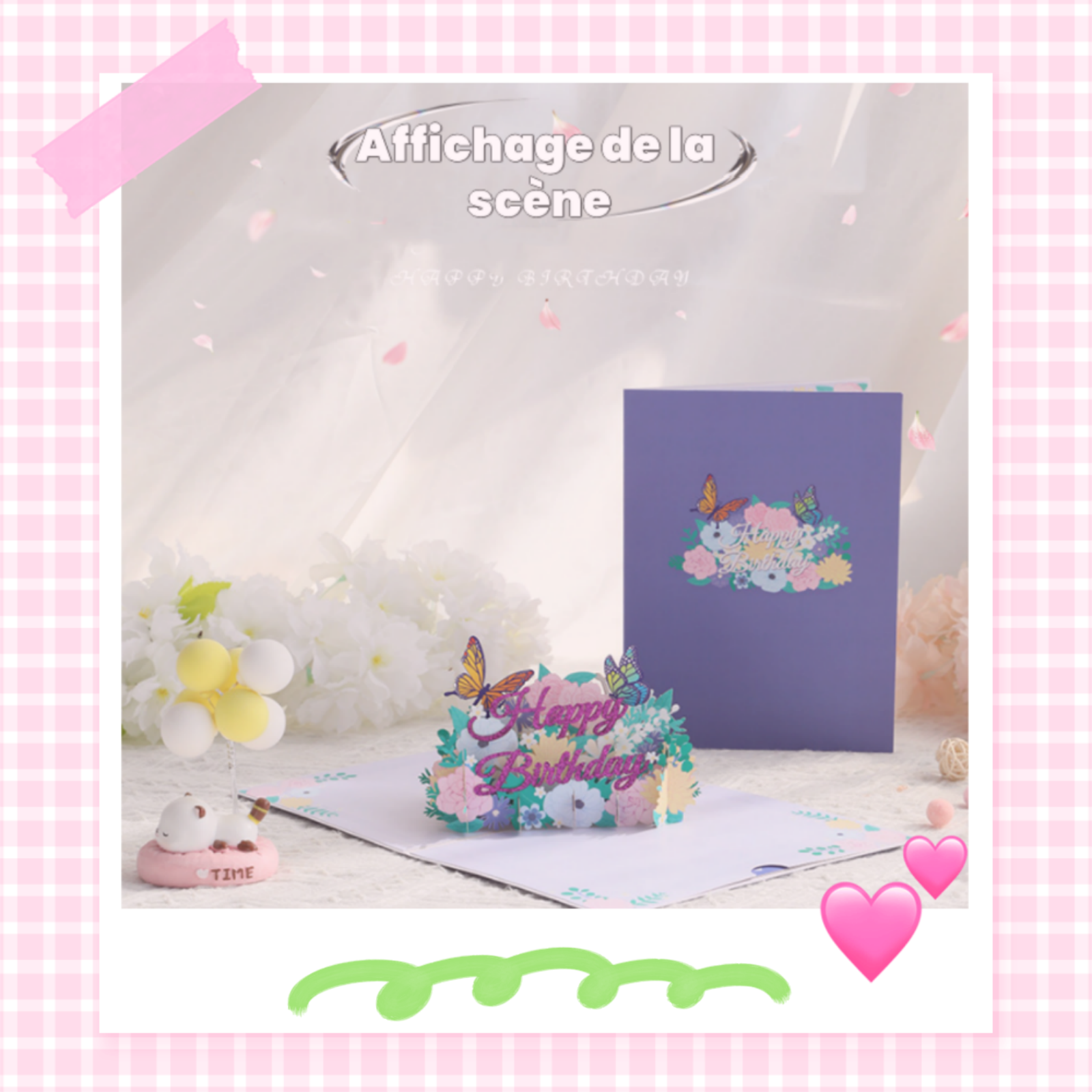 arte de voeux 20x15cm carte de voeux d'anniversaire fleur papillon sculpture en papier 3D avec enveloppe bénédiction carte postale