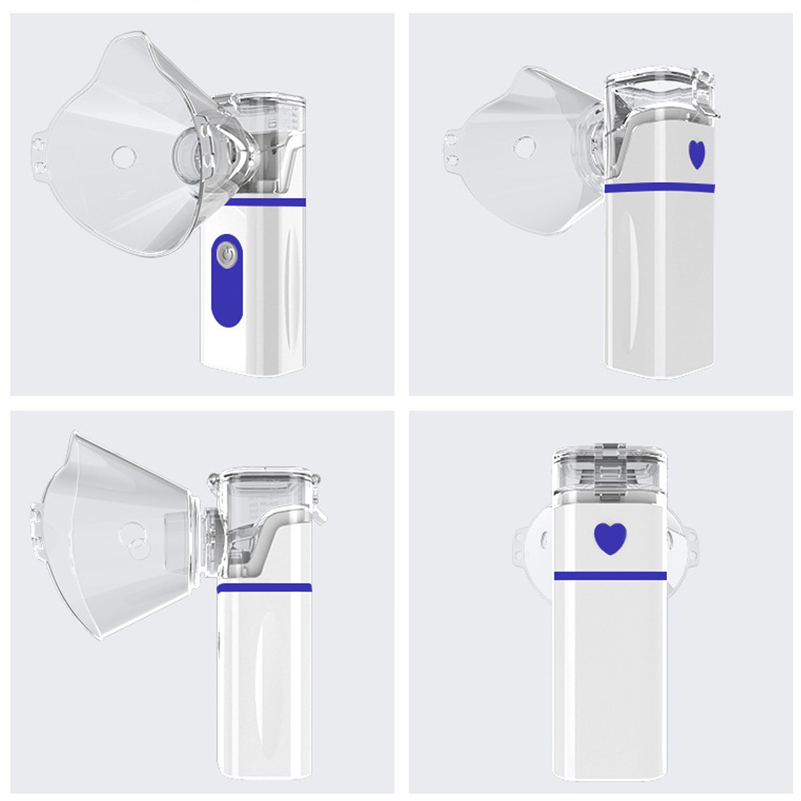 Atomiseur 3,7 x 3 x 10,6 cm Deux modes de chargement USB Petit et portable Mode basse fréquence Fonctionnement à un bouton Bleu