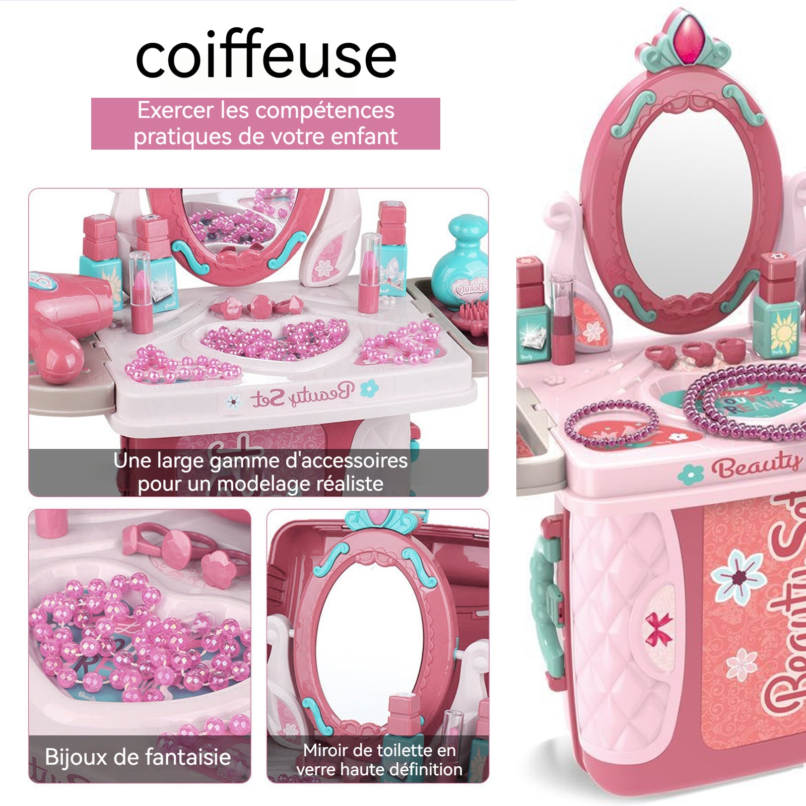 Maquillage enfant fille 3 en 1 valise de maquillage pour enfants coffret maquillage enfant cosmétique fine cadeaux pour enfants