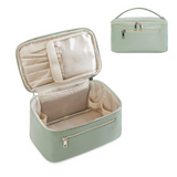 trousse de maquillage en cuir PU Grande capacité Étanche Avec poignée Portable sac de makeup sac rangement travel toiletry bag