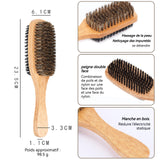 Brosse à barbe en poils de sanglier double face brosse à barbe et moustache brosse à cheveux brosse barbe pour cheveux et barbe