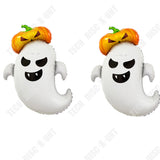 TD® 2 ballons d'Halloween en forme de citrouille fantôme, décoration de scène de fête de vacances, ballons d'horreur