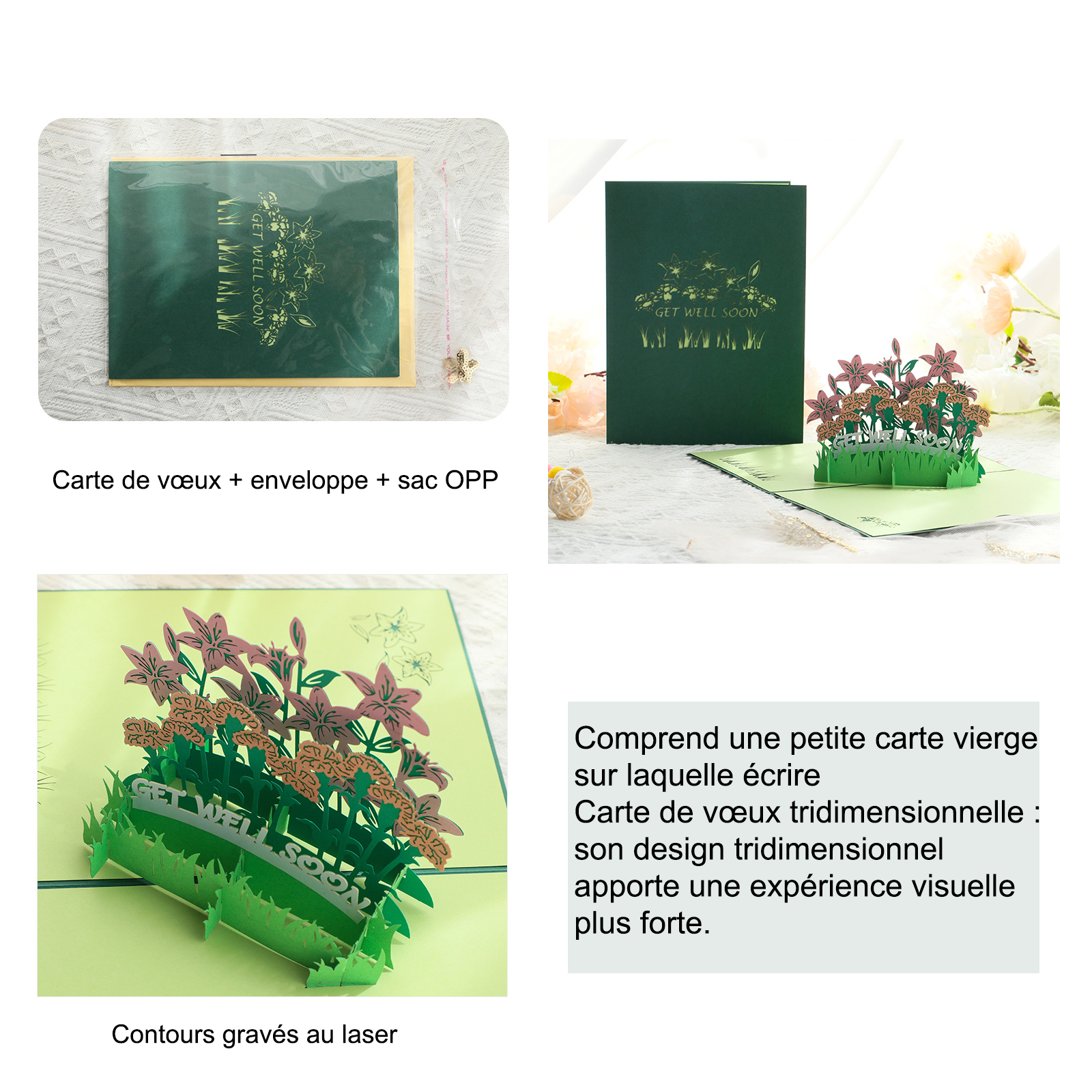 arte de voeux 20x15cm 3D carte de remerciement alphabet carte de sympathie ornement action de grâce bénédictions carte postale