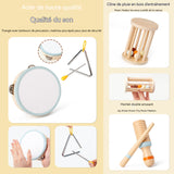 Jouet montessori 7 pièces ensemble d'instruments de musique en bois pour enfants jouets musique et reconnaissance des couleurs