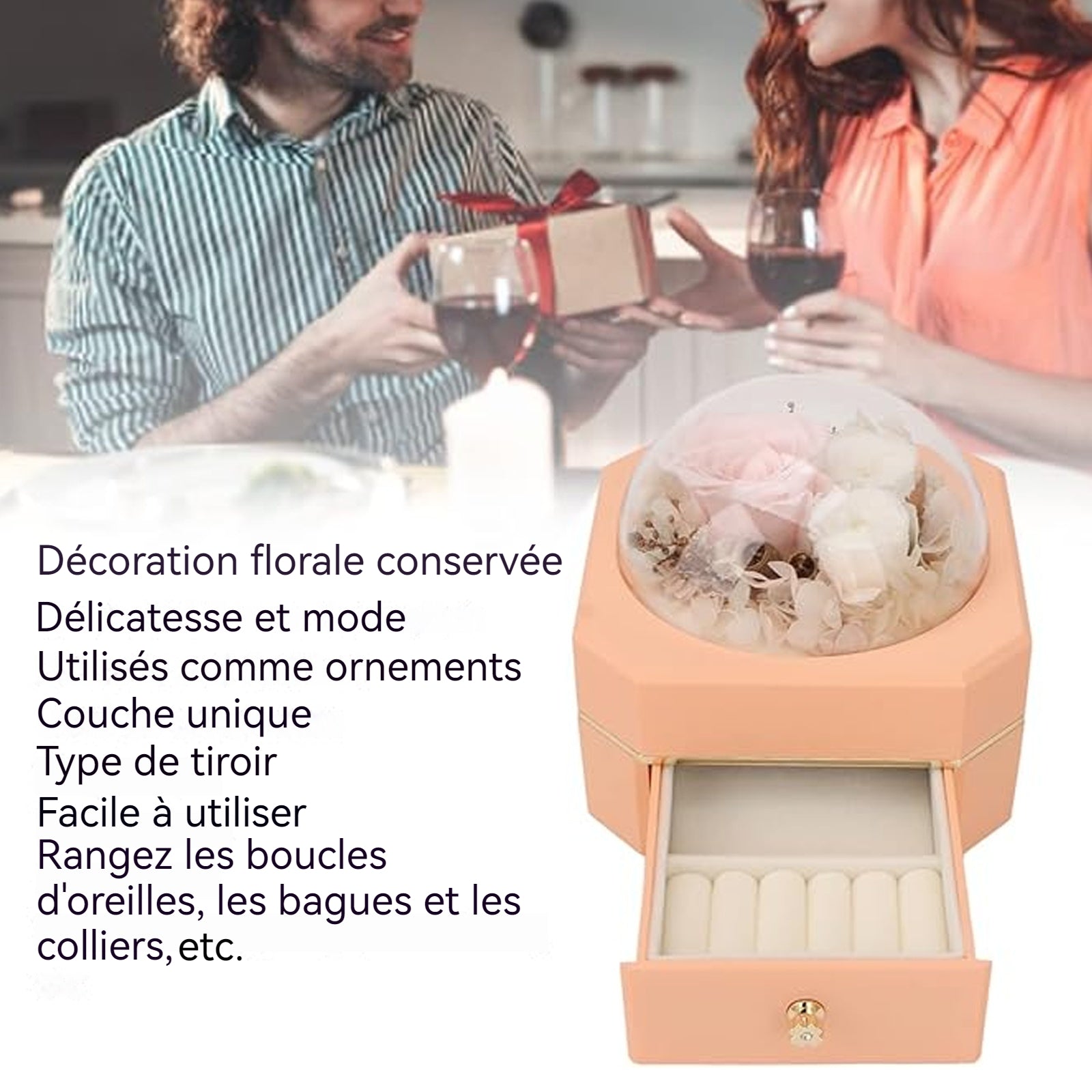 Emballage de noël 11,5x11,5x11cm coffret cadeau décoration rose coffret cadeau de noël boîte à bijoux coffret cadeau exquis noël