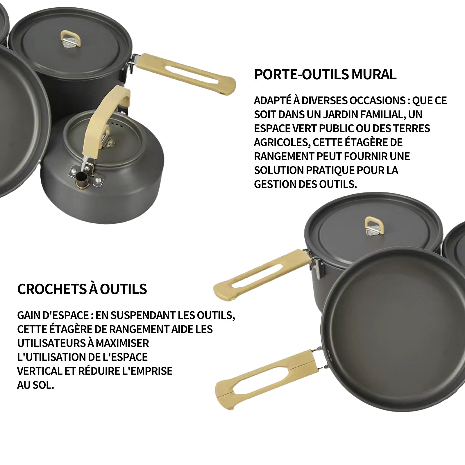 asseroles camping 4 pcs camping ustensiles complets batterie de cuisine de camping kit casseroles camping pots camping aluminium