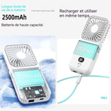 Ventilateur portatif avec miroir ventilateur de charge d'urgence portable d'extérieur USB pliable mini électrique portatif blanc
