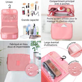 Trousse de toilette de Voyage Volume élevé Tissu imperméable Fermeture éclair Pliable Pour Hommes et Femmes Trousse de Maquillage