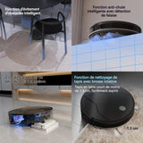 Aspirateur robot 32,5 cm 2 en 1 Contrôle par application Anti-collision intelligent Robot balayeur avec planification de trajectoire
