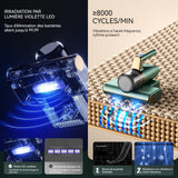 Aspirateur anti acariens 2 vitesses de réglage Forte puissance d'aspiration Durée de vie de la batterie longue durée Corps léger