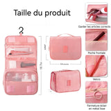 Trousse de toilette de Voyage Volume élevé Tissu imperméable Fermeture éclair Pliable Pour Hommes et Femmes Trousse de Maquillage