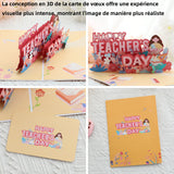 arte de voeux 20x15cm journée des enseignants sculpture en papier tridimensionnelle alphabet fleurs souhaits orange carte postale