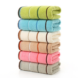 Ensemble 6 serviettes douces absorbantes femmes hommes couleurs toillette Kit hygiéne qualité conton fils épais rayures