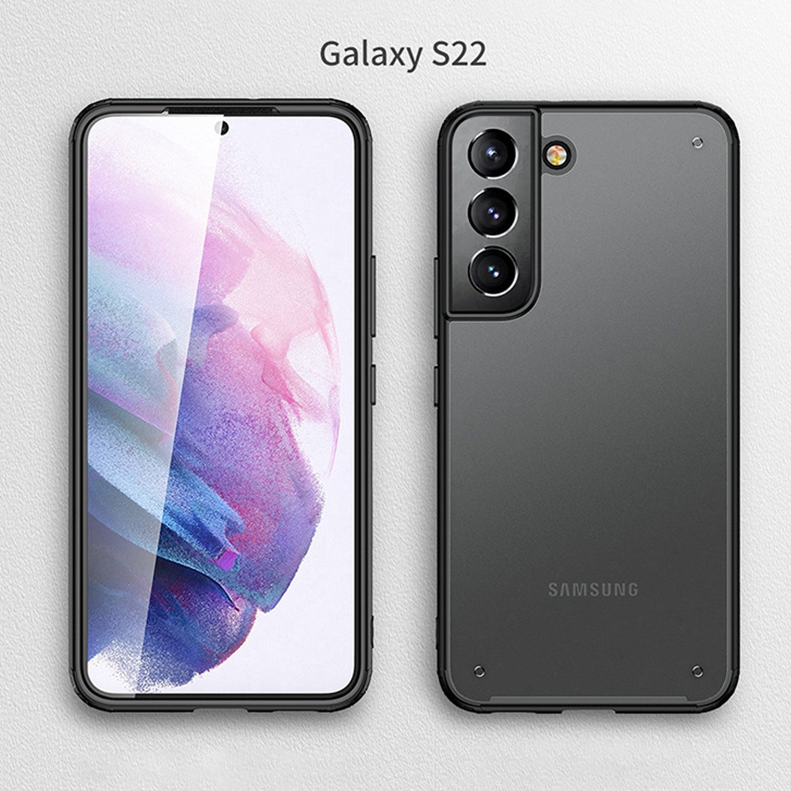 TD® Coque de téléphone transparente anti-poussière pour Samsung Galaxy S22 Thinner Protection à 360 degrés TPU Soft Edge