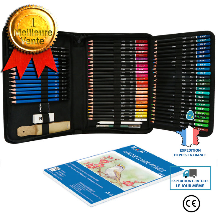 96 pièces d'ensemble de crayons de couleur de peinture de croquis ensemble de fournitures d'art de peinture d'art professionn