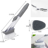 TD® Brosse de nettoyage cuisine Liquide multifonction savon automatiquement manche longue pour lave-vaisselle ustensile propreté