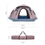 TD® Filet de camping en plein air rouge à ouverture rapide automatique anti-tempête épaississant équipement de camping tente hexagon
