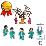 TD® Jeu de calamar 123 figurines en bois du même type de poupées jouets autour de la boîte aveugle, 8 types de blocs de jeu assemblé