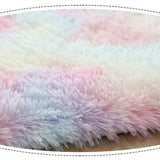 TD® Tapis nordique en laine à filaments ins tie-dye dégradé salon table basse tapis chevet cheveux longs chambre tapis complet