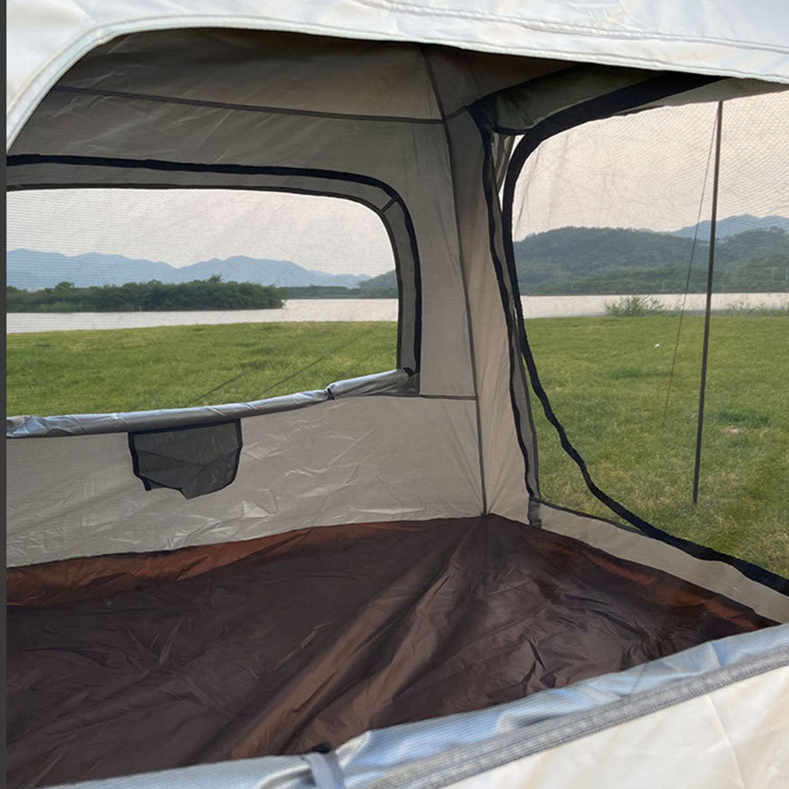 TD® Deux portes et deux fenêtres tente extérieure automatique ventilation solaire camping de loisirs en plein air
