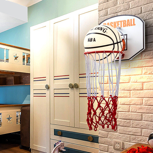 Applique murale de basket-ball Style moderne de dessin animé garçon LED NBA étude Lampe de chevet La Chambre des enfants