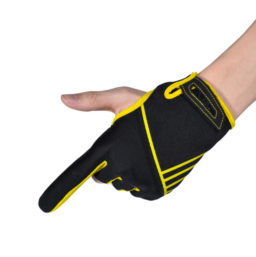 TD® Une paire Gants de bowling Sports de plein air Gants de fitness antidérapants en silicone de paume sans doigts Jaune L / XL