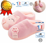 TD® Mignon Chat Pantoufles Pantoufles Intérieur Anti Slip Chaussures pour Les Femmes Et Les Hommes,Cône Violet,