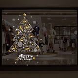 TD® stickers noël fenêtre vitre décoration autocollant adhésif sapin transparent fêtes fin d'année décoration murale chambre blanc