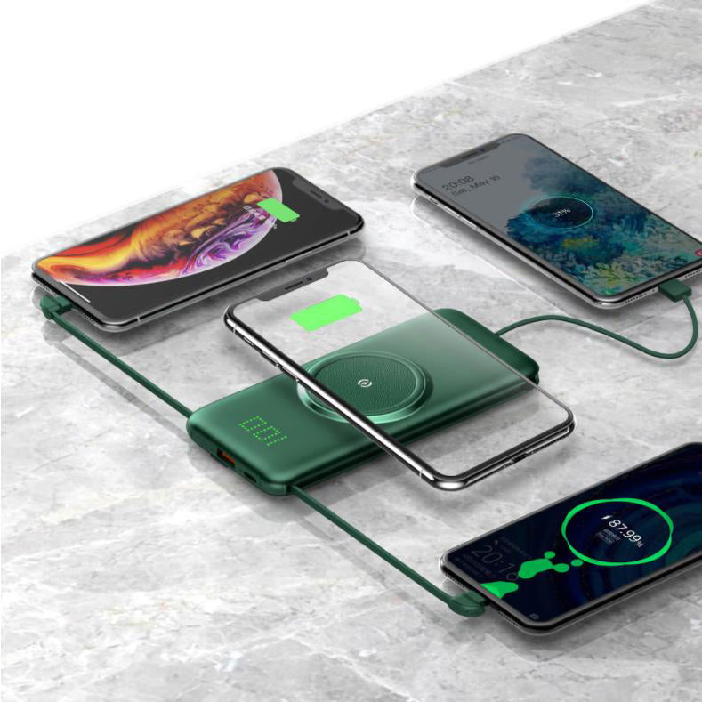 INN® Banque d'alimentation autonome Affichage numérique ultra-mince Banque d'alimentation sans fil de grande capacité 10000mAh