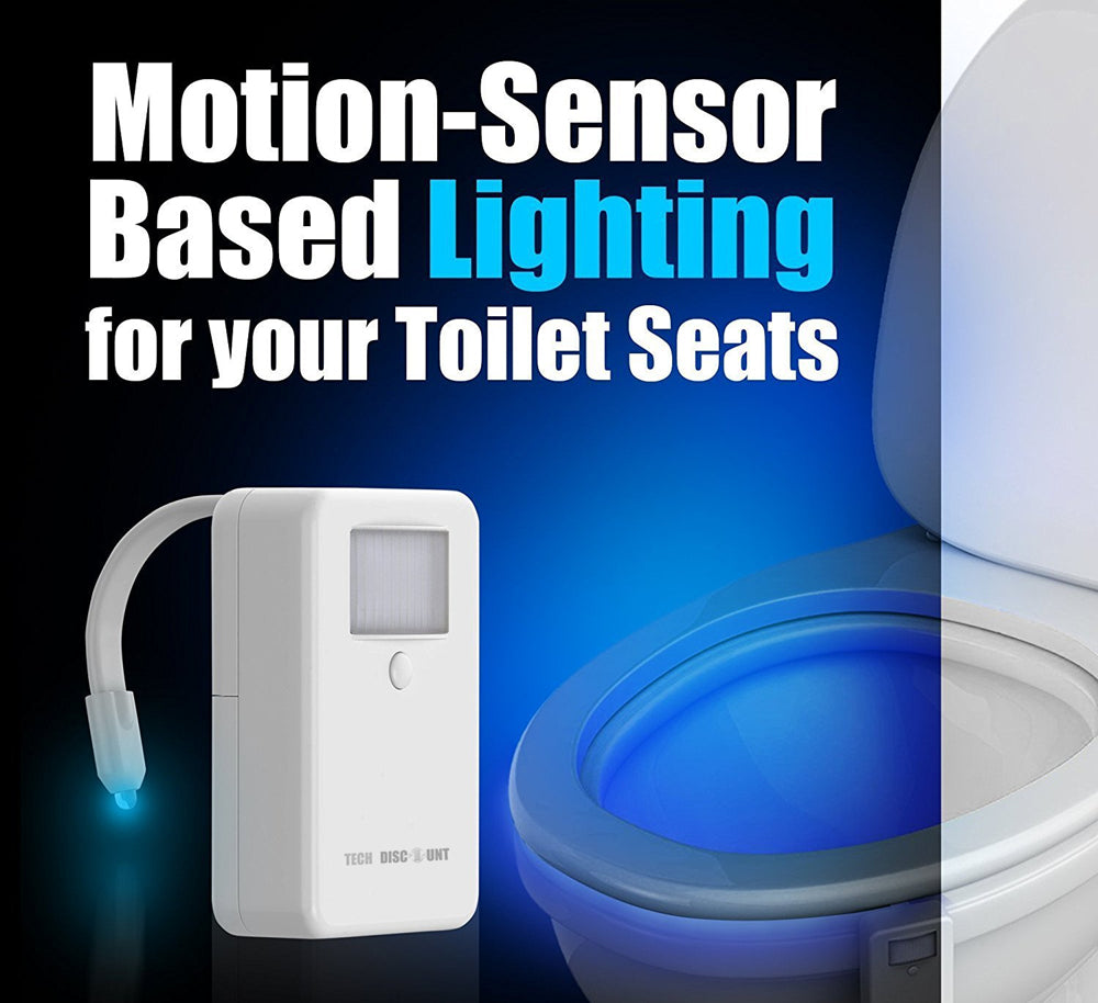 TD®  Lampe de toilette dispositif capteur lumière WC blanc sanitaire hygiène intensité variable 16 couleurs avec désinfection santé