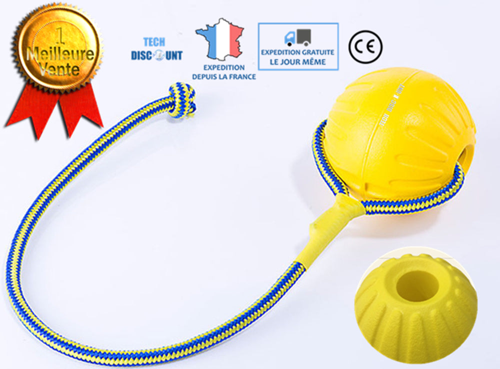 TD® Jouet balle interactive pour animaux de compagnie chien chat couleur anneau attraper jeux s'amuser lancer dentition frisbee soup